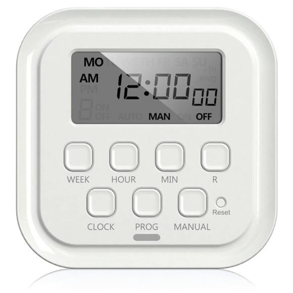 Heavy Duty Digital Timer, Dual Outlet,On/Off Programs 3-Prong Programmable Timer